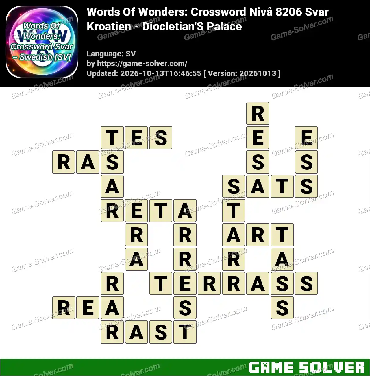 Words Of Wonders: Crossword Nivå 8206 Svar – Kroatien – Diocletian’S Palace